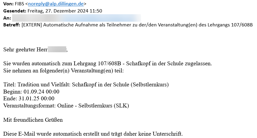 Informationen per Mail